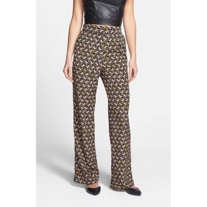 WAYF MONKEY PRINT WIDE LEG PANTS